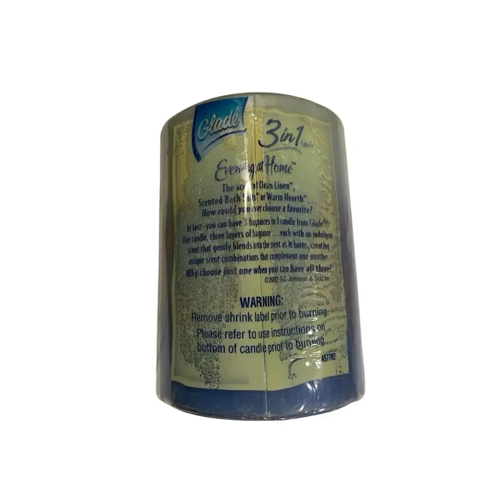 Glade 3 in 1 Candle Evening at Home‎ Discontinued NOS 457780 4in Pillar